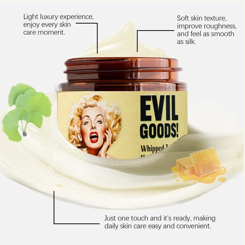 Product Introduction of EVIL GOODS! Whipped Beef Tallow & Manuka Honey Organic Nourishing Face Cream, Moisturizer, Body Lotion, Skin Care and Lip Balm Hydrating Moisturizing 4