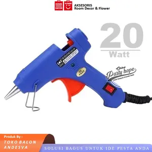 Alat Lem Tembak Biru On Off 20 Watt / Lem Plastik / Glue Gun / Hot Melt Glue Gun / Lem Tembak Biru