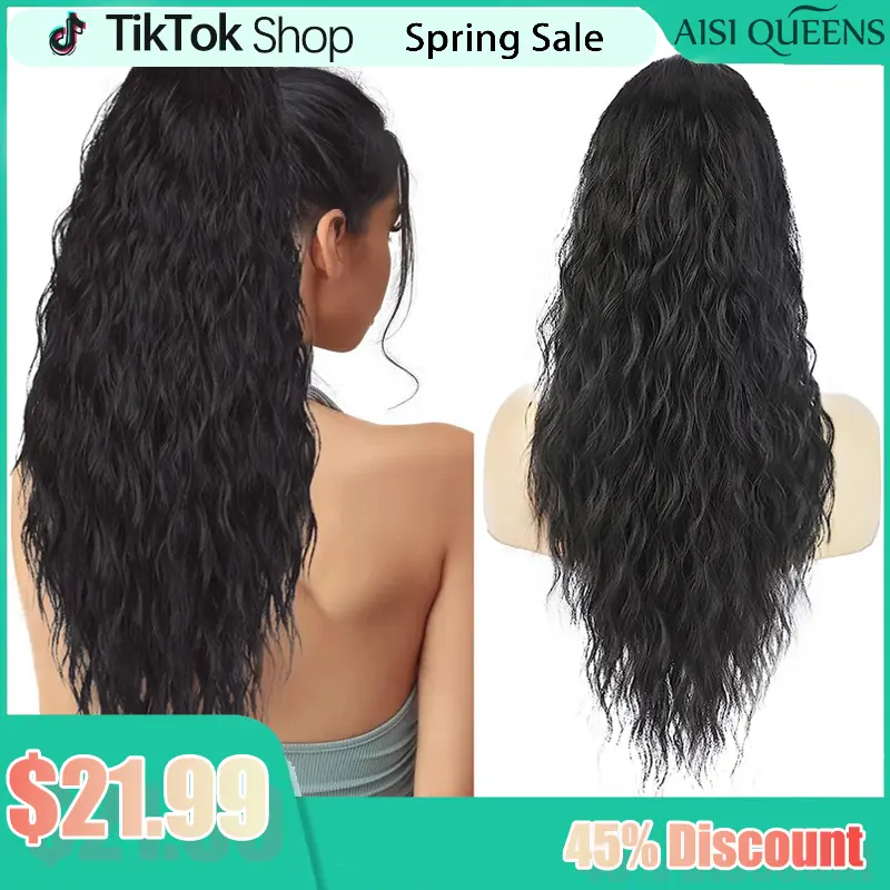 AISI HAIR Springtok Wavy Synthetic Hair Extensions for Women - TikTok Shop
