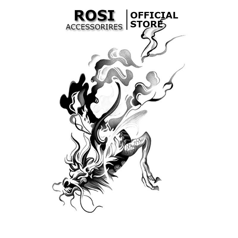 Hình xăm dán hình rồng HC-492, miếng dán hình xăm tạm thời 15 ngày chống nước