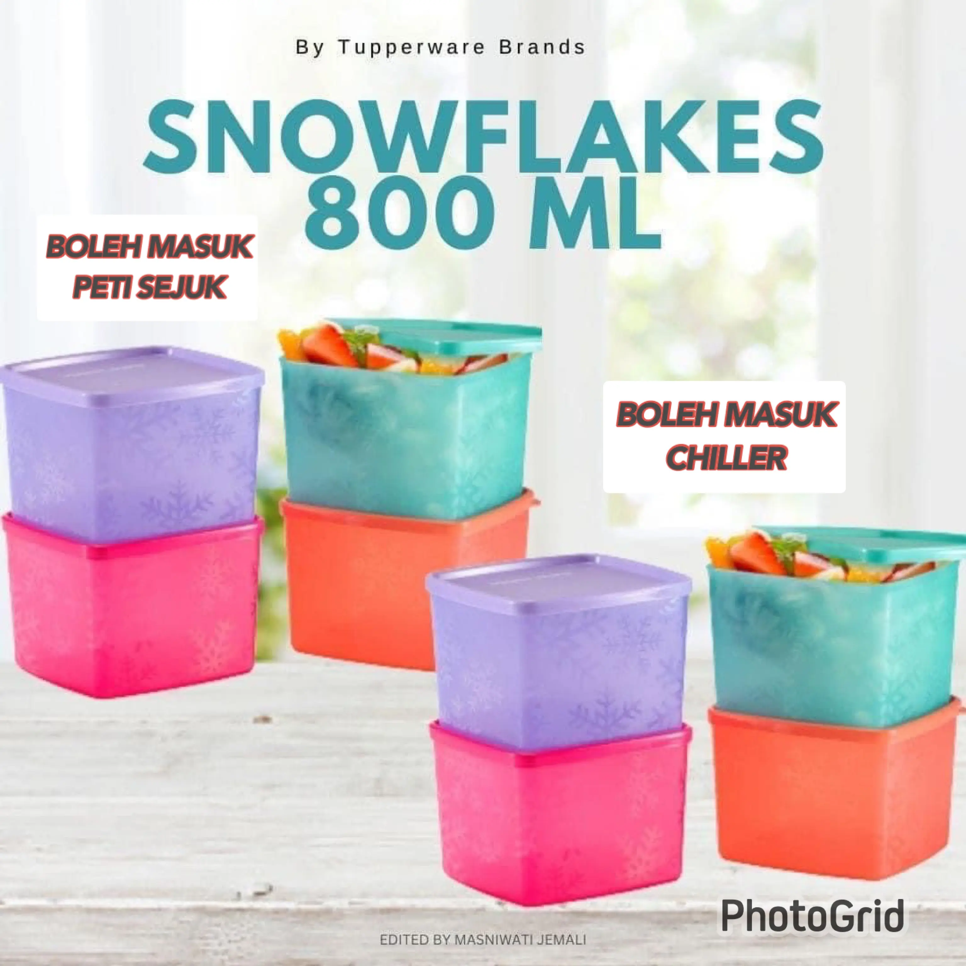 OFFER!!!!! TUPPERWARE SNOWFLAKES 800ML (1PCS SHJ)