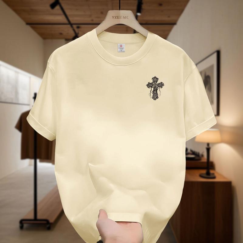 Product Introduction of American Freestyle Cross T-Shirt Men's Short Sleeves Trend Loose Plus Size Couple Oversize Top Unisex 5