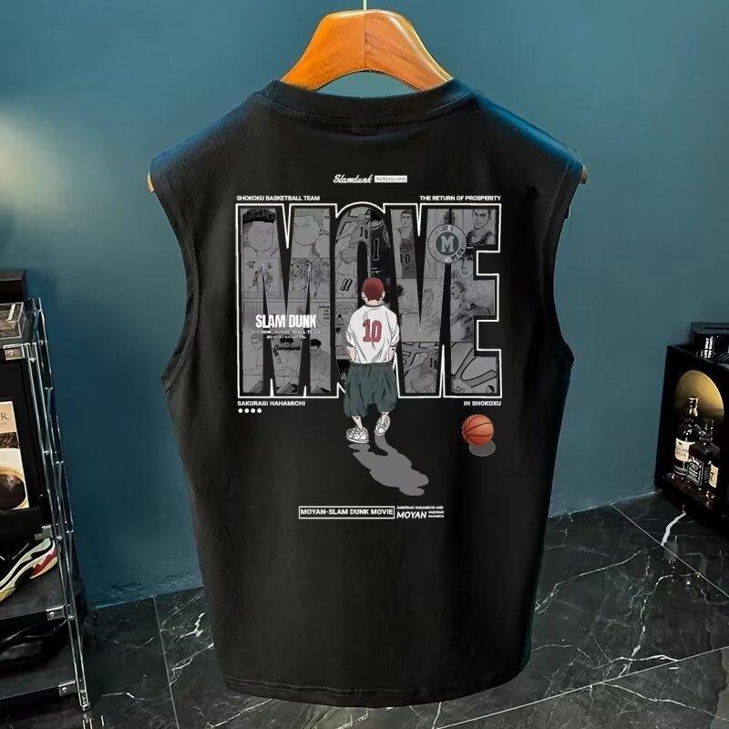 Product Introduction of Tanktop Men 2024 Summer New Youth Hong Kong Style Trendy Sleeveless Short Sleeve Popular Simplicity Wild Vest Waistcoat 9