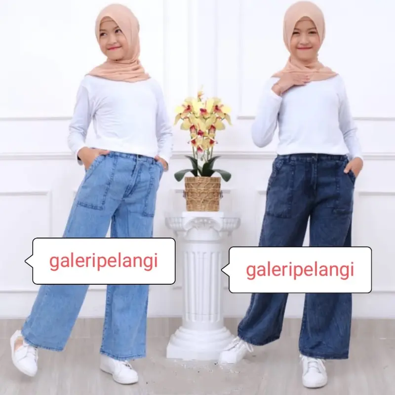 Celana Kulot Jeans Anak Perempuan Umur 4-12 Tahun Premium 0