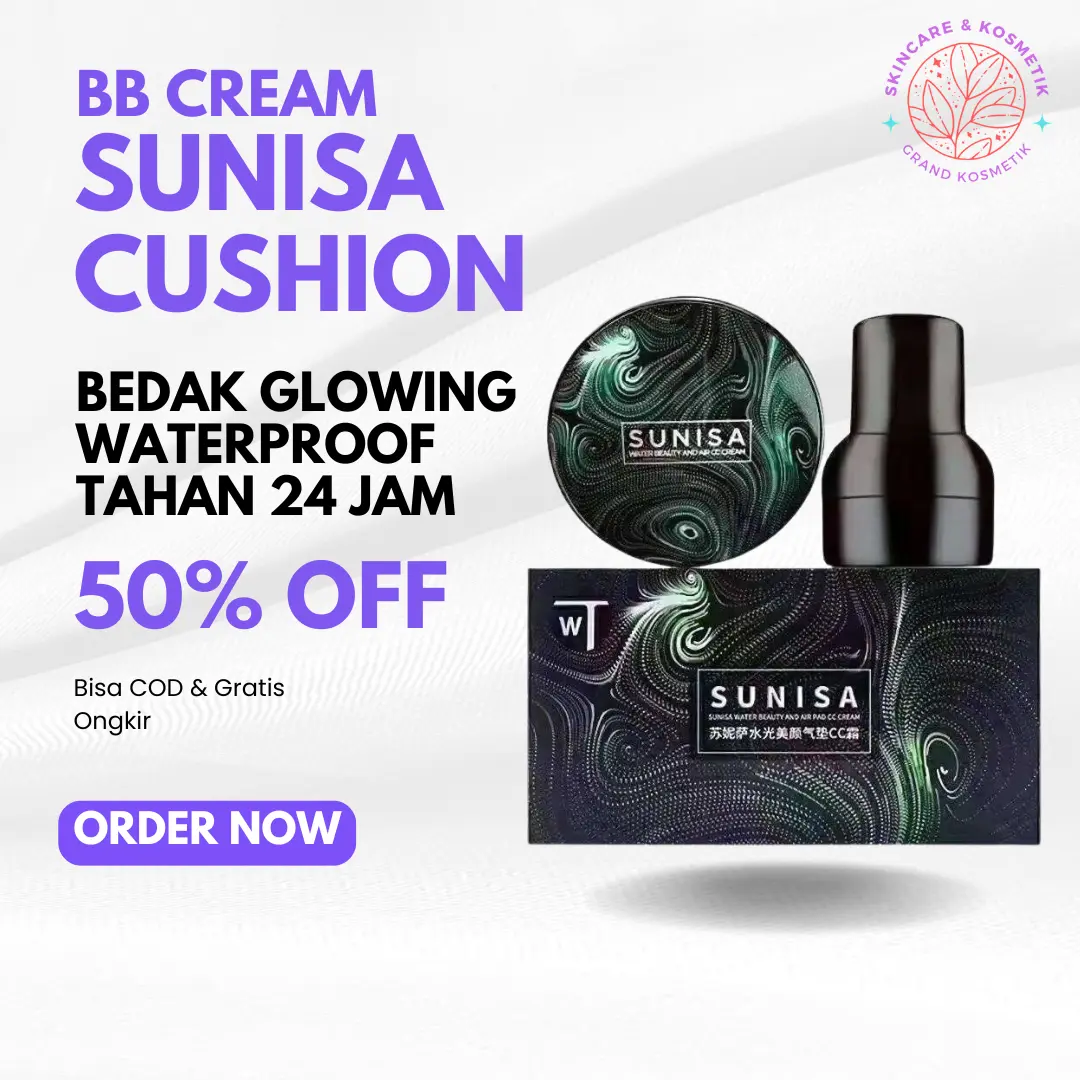 Bedak Cushion BB Cream / BB Cushion High Coverage Tahan Lama Waterproof Foundation Blemish Wajah Sunisa