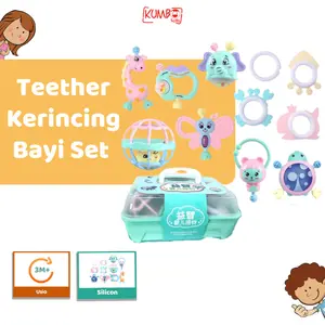 Mainan Edukasi Anak  Kerincing Bayi Rattle Teether Set Box Gigitan Genggam Tangan Kerincingan