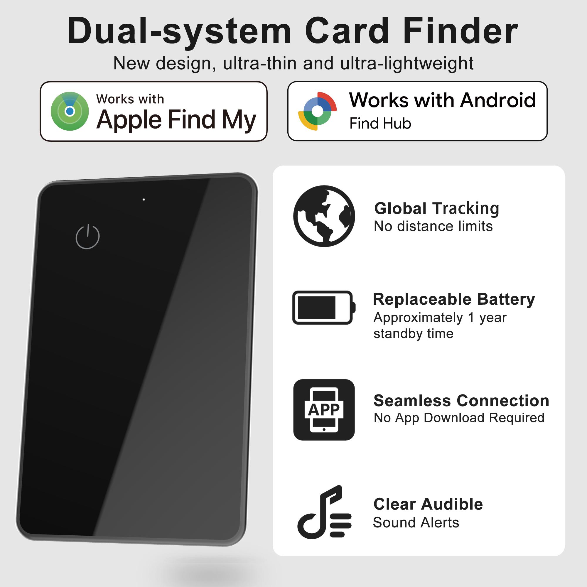Smart Ultra Thin Wallet Tracker Card for Apple or Android Dual System Key Luggage Locator Tag Works with Google Find My Device - Image 5