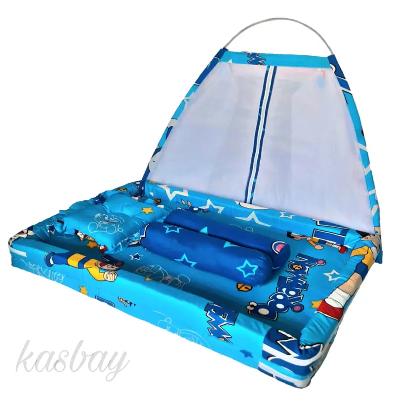 BEST-SELLER Kasur Bayi Kelambu / Tempat Tidur Bayi Kelambu Set Bantal Guling Free Sarung Tangan Bayi Nyamuk 6