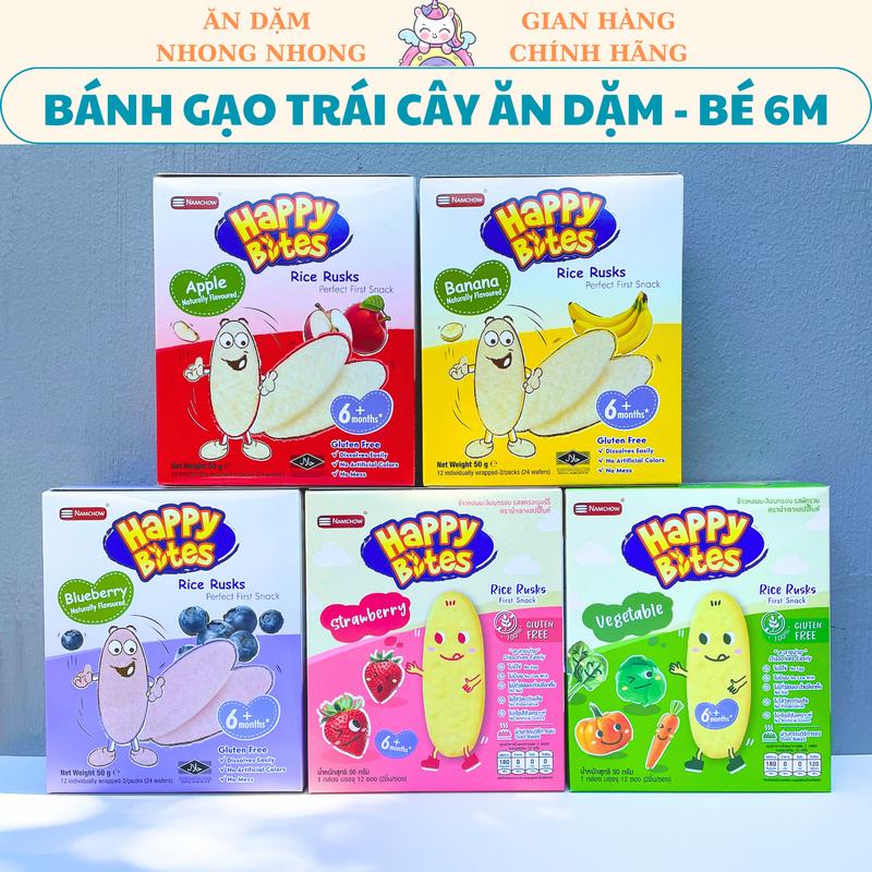 Bánh Gạo Trái Cây Cho Bé Ăn Dặm 6 Tháng - Happy Bites  Ăn Vặt Snack bánh  ăn
