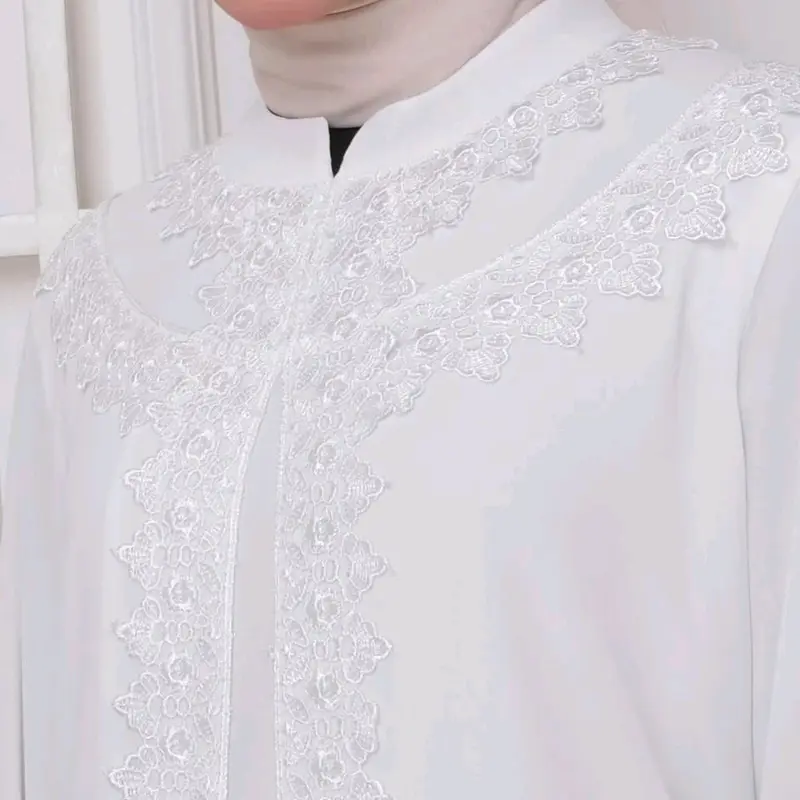 NADYA DRESS/gamis putih tulang/gamis lebaran/ gamis kondangan/gamis umroh gamis haji gamis manasik 1