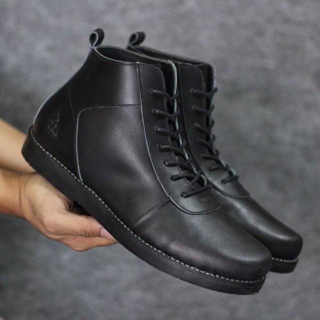 COD[BAYAR DI TEMPAT] Sepatu Pria Murah Semi Boots 100% Kulit Sapi Asli Kerja Kantor Gaya Kasual