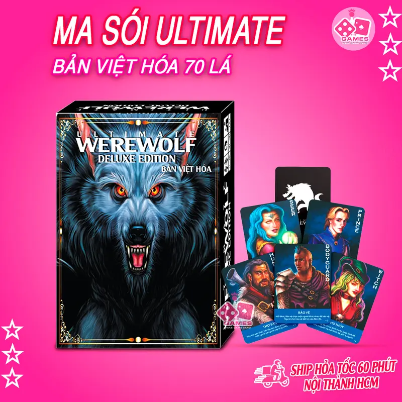 Bài MA SÓI việt hóa 70 lá CHẤT GIẤY DÀY- siêu tiện lợi Game Game Game 0