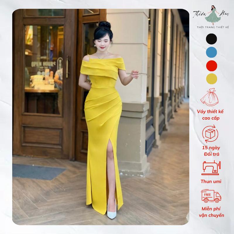 M043 - Đầm dạ hội trễ vai xẻ tà Váy dạ hội thiết kế sexy bigsize đi tiệc