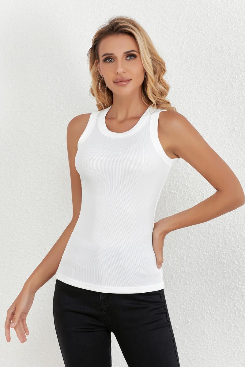 Product Introduction of Lightweight 220g/m² Polyester 95% Spandex 5% Tank Top - Women's Sleeveless Solid Color Crew Neck Vest - Medium Stretch Sports Shirt for Spring/Summer/Fall Activewear 2