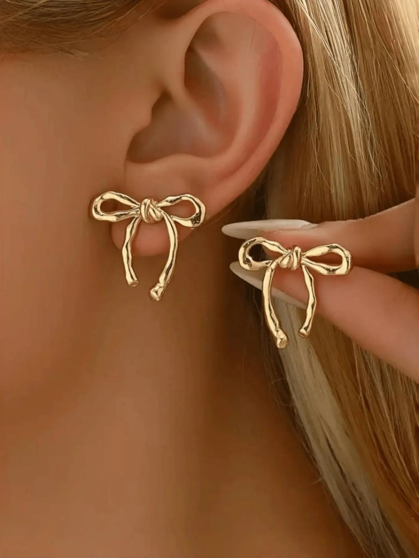 Women's Elegant Bowknot Design Stud Earrings, Fashionable Jewelry for Women & Girls for Party, Daily Clothing Decor, Trendy All-match & Exquisite Jewelry for Birthday Gift, Girlfriend Gifts
