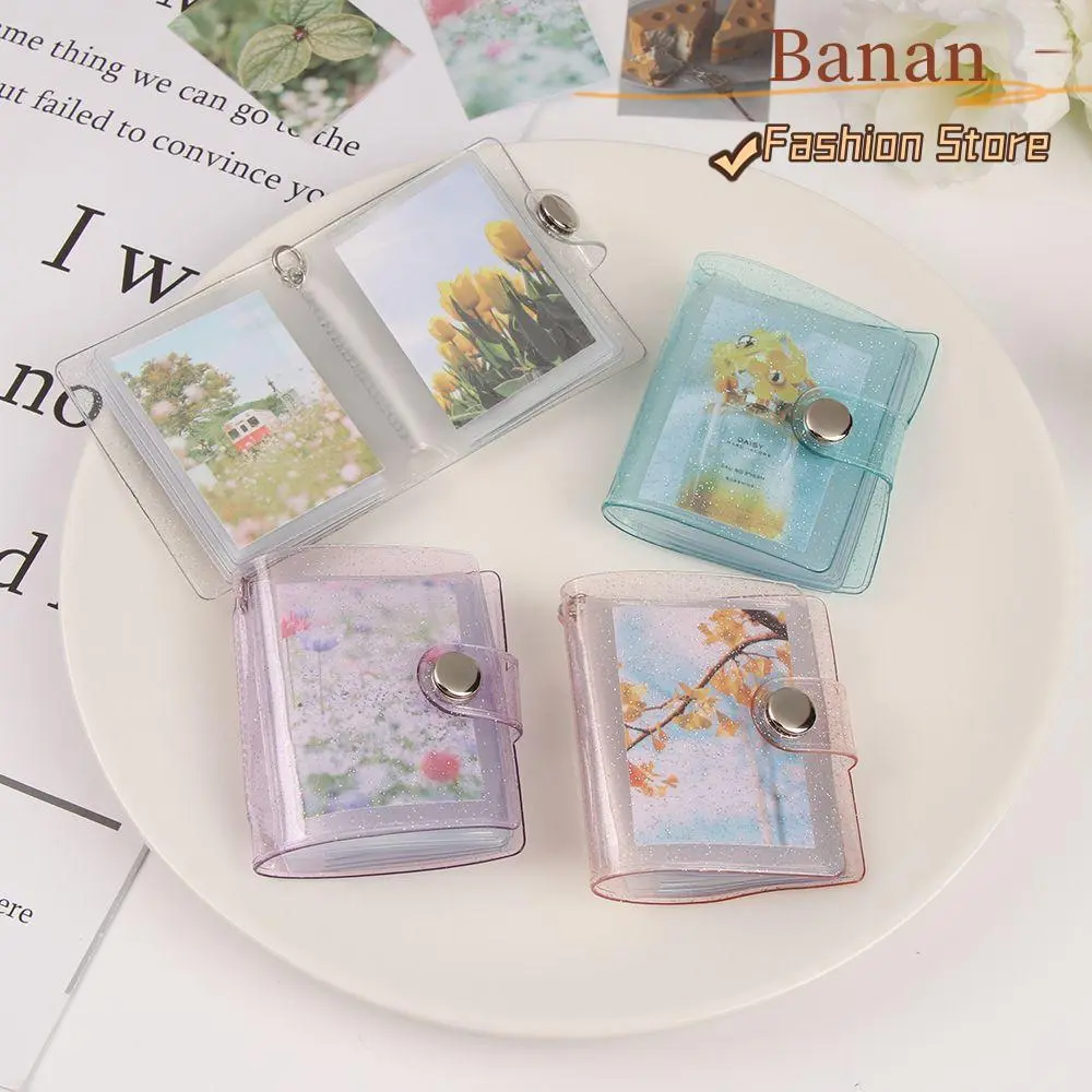 1PC PVC Key Chain  Portable For Photos Cards Mini Photo Albums Photos Holder 2 Inch