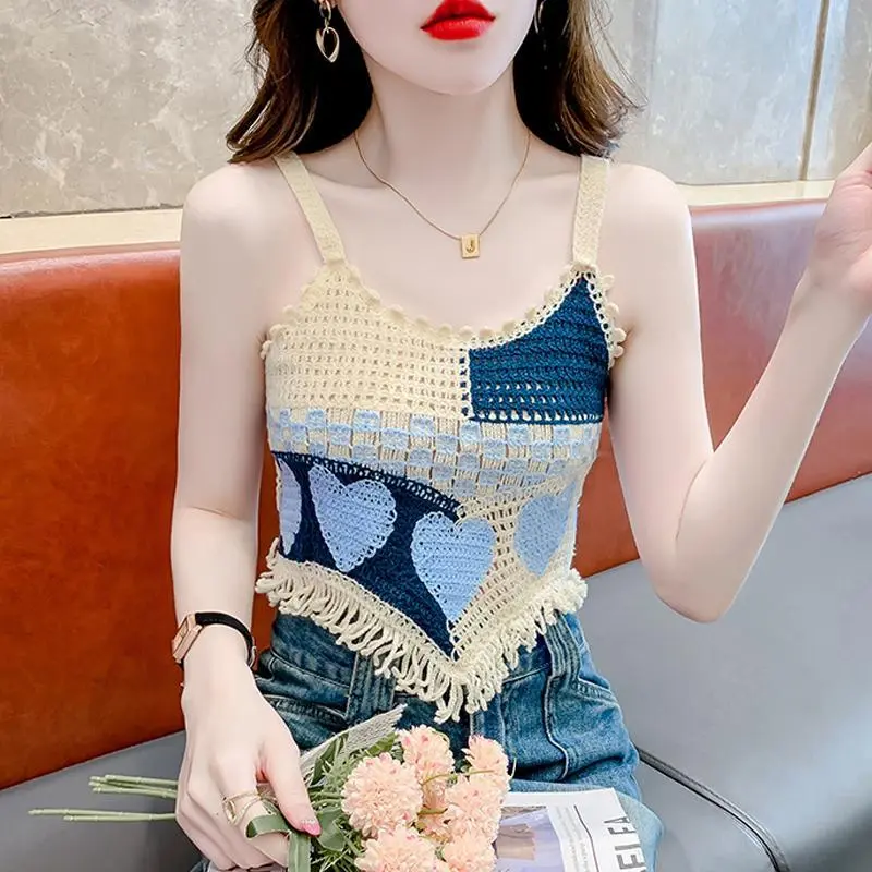 Áo Croptop Phong Cách Bohemian Đan Không Tay Hàng Mới Về Năm 2025, Áo Ba Lỗ Dân Tộc Mùa Hè Gợi Cảm Cho Nữ, Hợp Xu hướng Và Sành Điệu, Phổ Biến, Thời Trang Thanh Lịch Cao Cấp