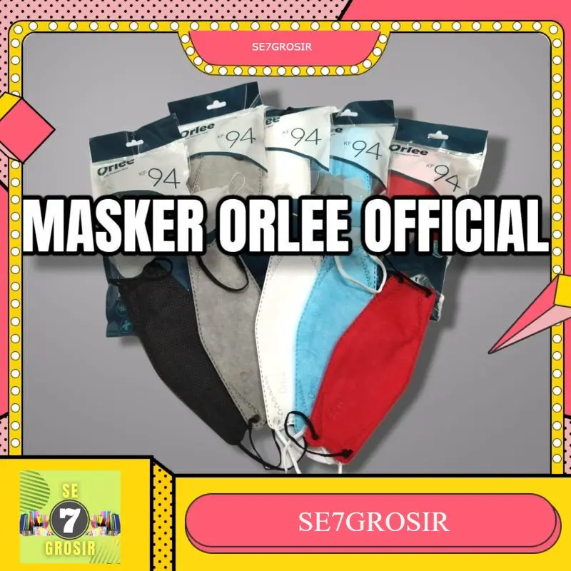 MASKER ORLEE KF94 4ply ORIGINAL 100% STANDAR KEMENKES  ALL WARNA 1pack isi 10pcs 0