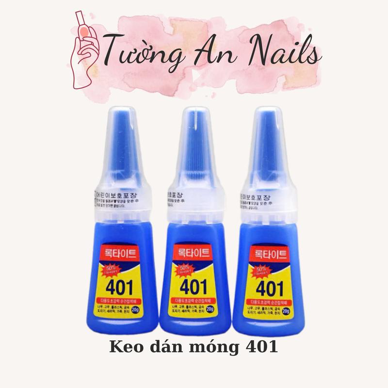 Keo 401 chuyên gắn móng đính đá siêu chắc - Dung dịch dạng gel dễ sử dụng nhanh khô độ kết dính cao