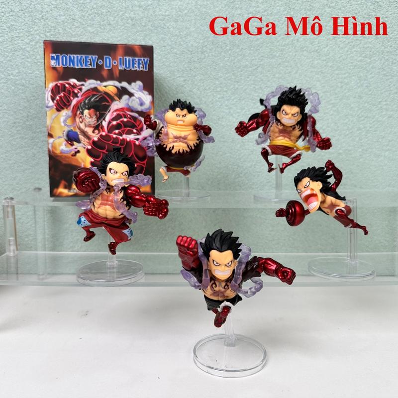 Mô Hình Onepiece Set 5 Luffy Gear 4 Siêu Nét Hộp Màu - GaGaMoHinh(Kèm Thẻ Màu Anime) Toy Đồ Chơi