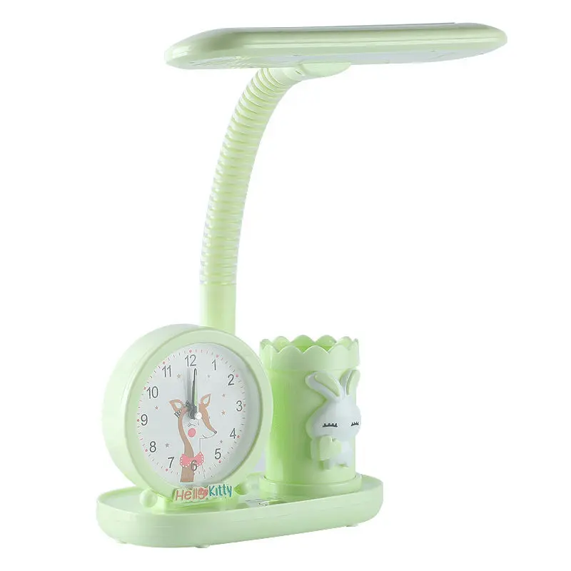 Đèn Bàn Cắm Điện Guangshibao, Đa Chức Năng, Đèn Hoạt Hình, Đồng Hồ Báo Thức, Có Giá Đỡ Bút, Đèn LED Có Thể Thay Đổi Ba Màu, Quà Tặng Cho Một Thế Hệ 4