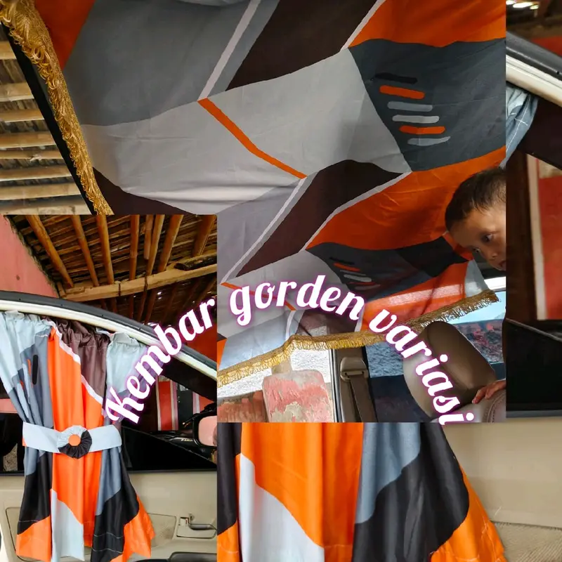 AKSESORIS kain flapon atap kabin 1 set tirai pintu motif terbaru 0