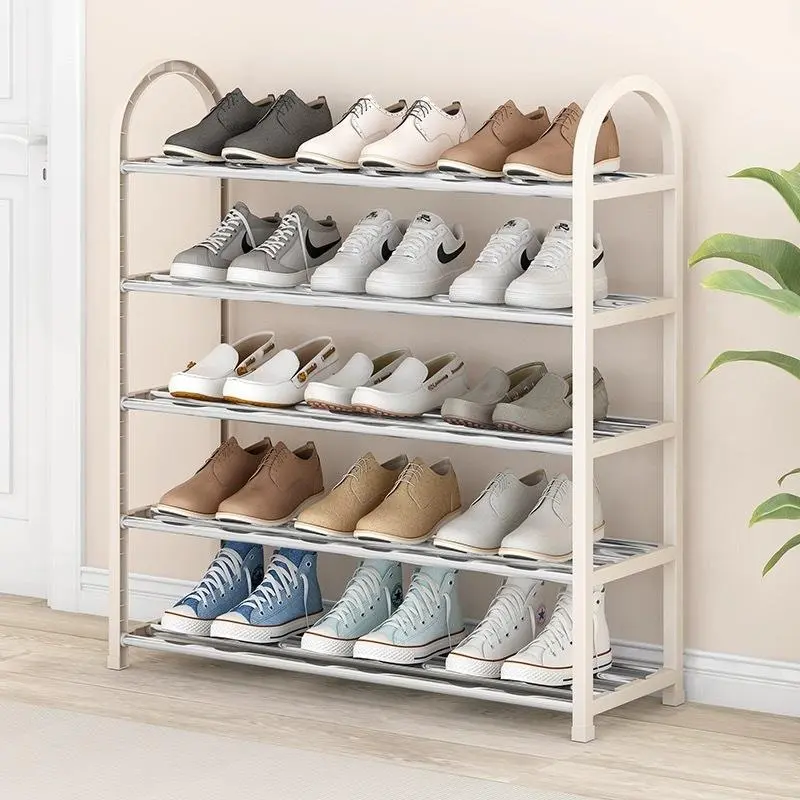 Grocery Store Y Economical 4-5 Layer Shoe Rack with Dust-proof Cabinet for Multi-layer Storage Organiser - Black/White