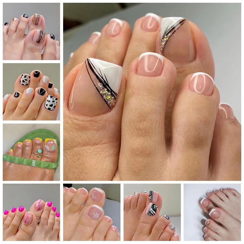  Móng Tay Móng Chân Giả 24 Cái   bộ Với Thiết Kế Phong Cách Mùa Hè Đeo Đơn Giản Bộ Móng Tay Giả Móng Tay Giả Họa Tiết Nghệ Thuật Miếng Dán Móng Tay Có Thể Tháo Rời Với Miếng Dán Keo Thạch Thích Hợp Cho Bé Gái 