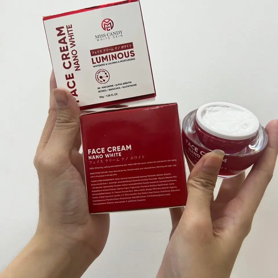KEM FACE DƯỠNG TRẮNG TÁI SINH LÀN DA , FACE CREAM NANO WHITE 30g, MISS CANDY