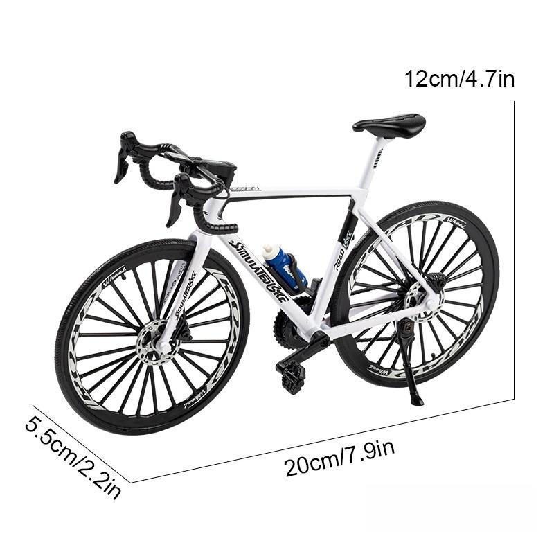 1:6 Scale Road Bike Model, 1 Count Ultra-realistic Metal Road Bike Model, Desktop Simulation Ornament with Wind-powered Push Operation for Home Office Decor 1