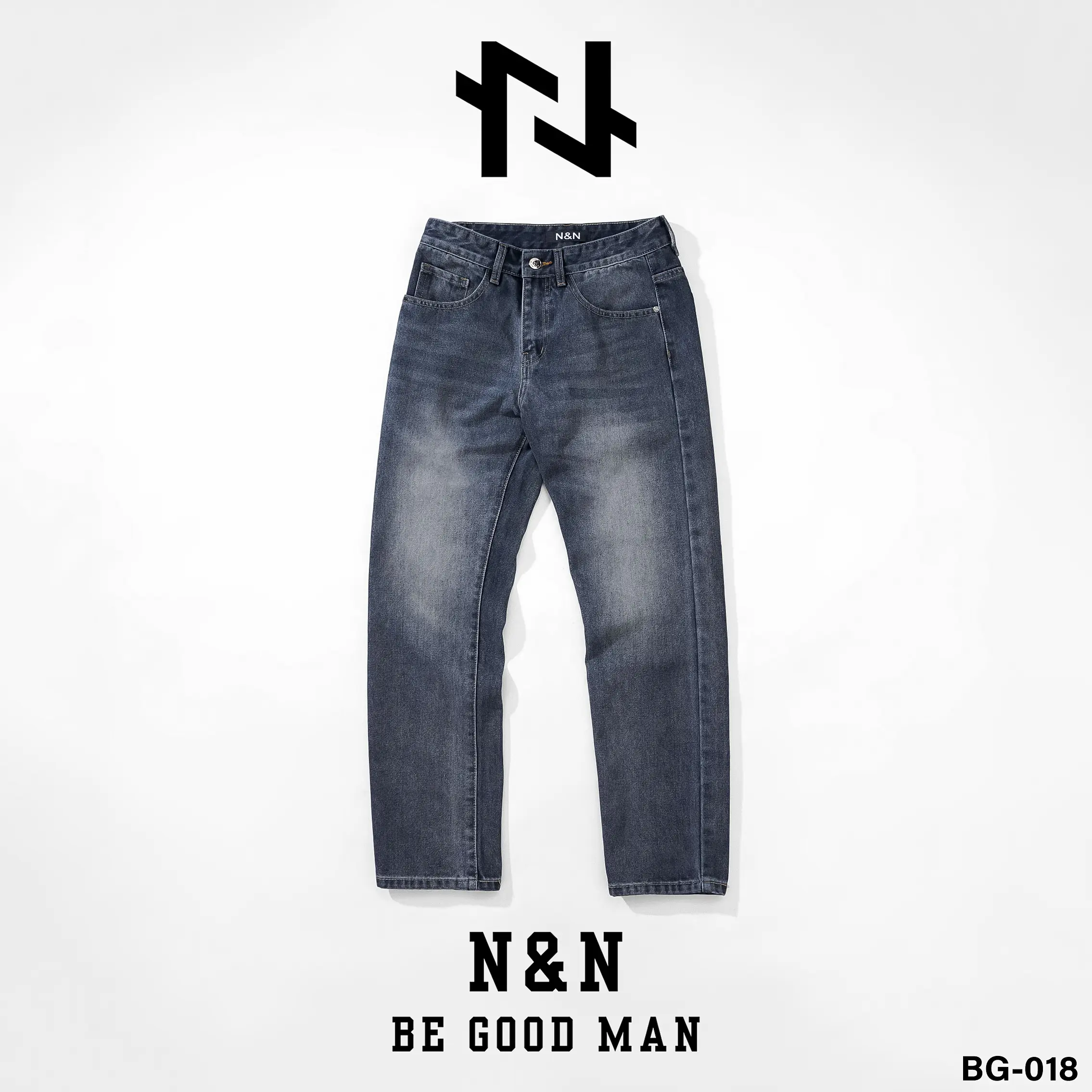 BG_018 - N&N - Quần Baggy Jean Nam ống đứng form rộng cao cấp quần  jean  nam  ống  suông  rộng