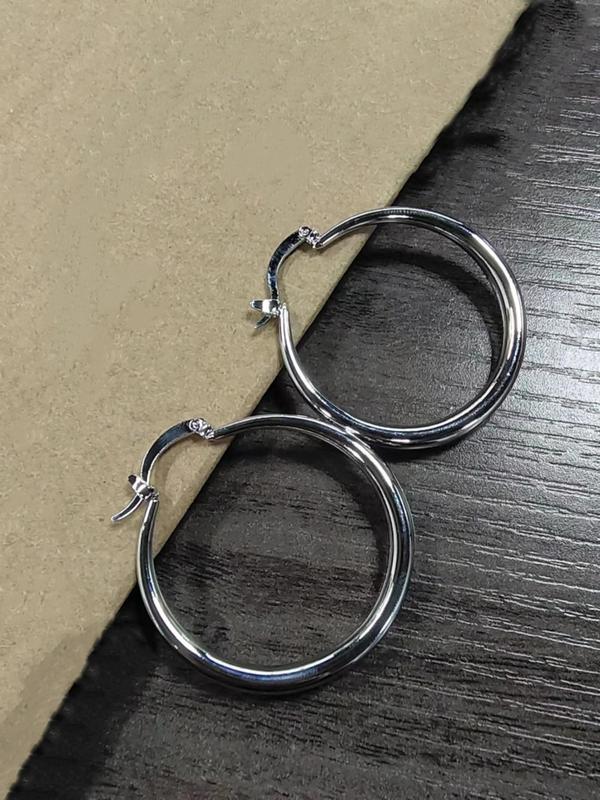 1 Pair Circle Earrings Simple Design for Women Girl, Simple Design All-match Big Circle Hoop Earrings, Hoop Ear Jewelry, Party Holiday Gift Idea 6