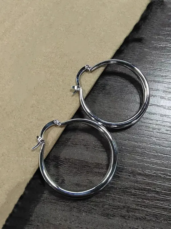 1 Pair Circle Earrings Simple Design for Women Girl, Simple Design All-match Big Circle Hoop Earrings, Hoop Ear Jewelry, Party Holiday Gift Idea 6
