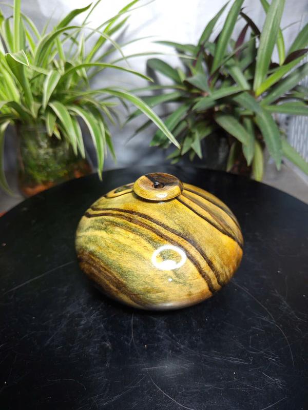 Bình Phú Qúy Gỗ Cẩm Thị Xanh Kt : ngang 12 cm - Decor - trang trí 3