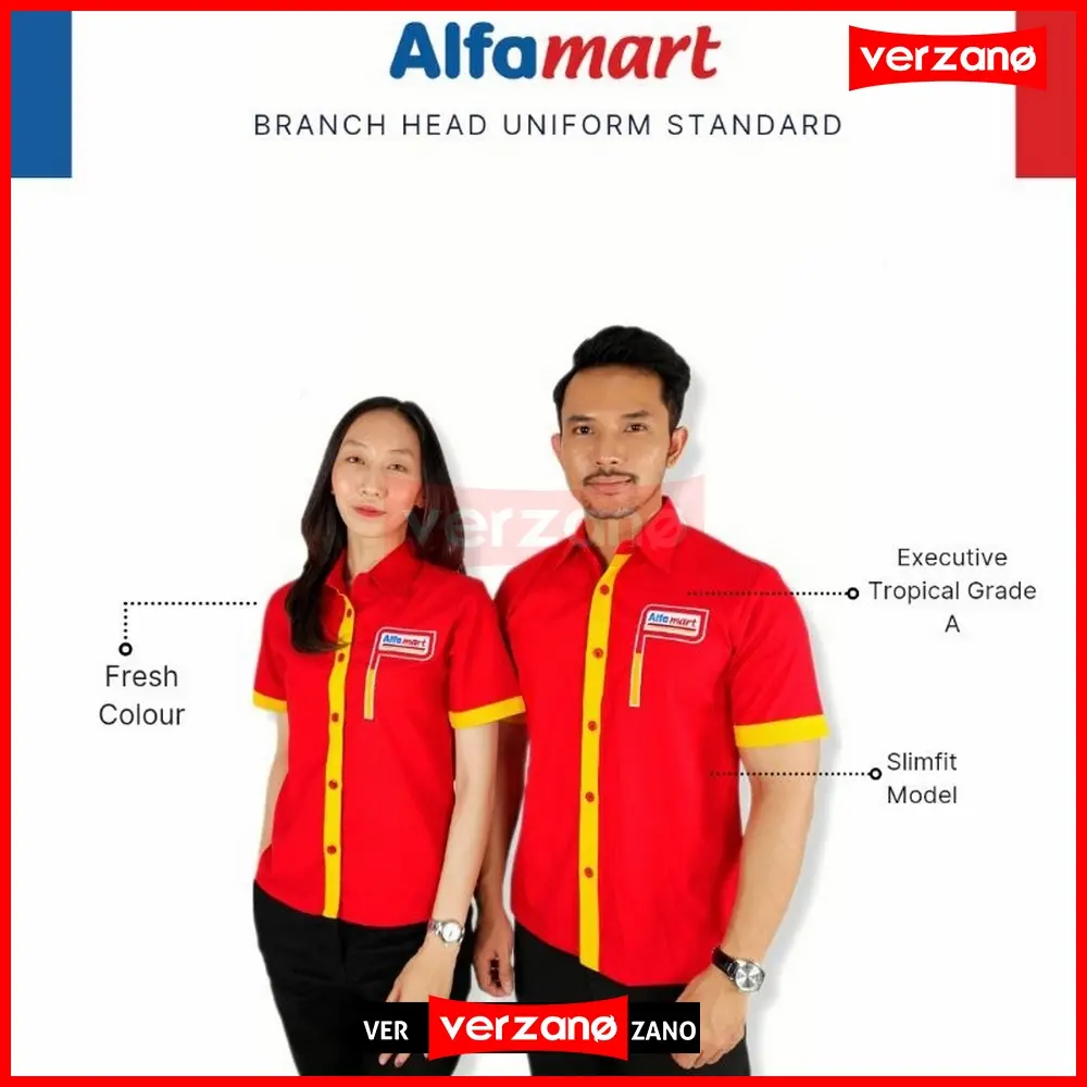 Baju Seragam Pria Kantor Kemeja Kantor Formal Casual Supermarket Minimarket Seragam Alfamart Standar Pria Wanita Slimfit