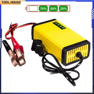 【Tool House】 Charger Aki Portable 12V 2A Motor Mobil Charger Aki Motor Kering Dan Basah LED Indikator car kabel