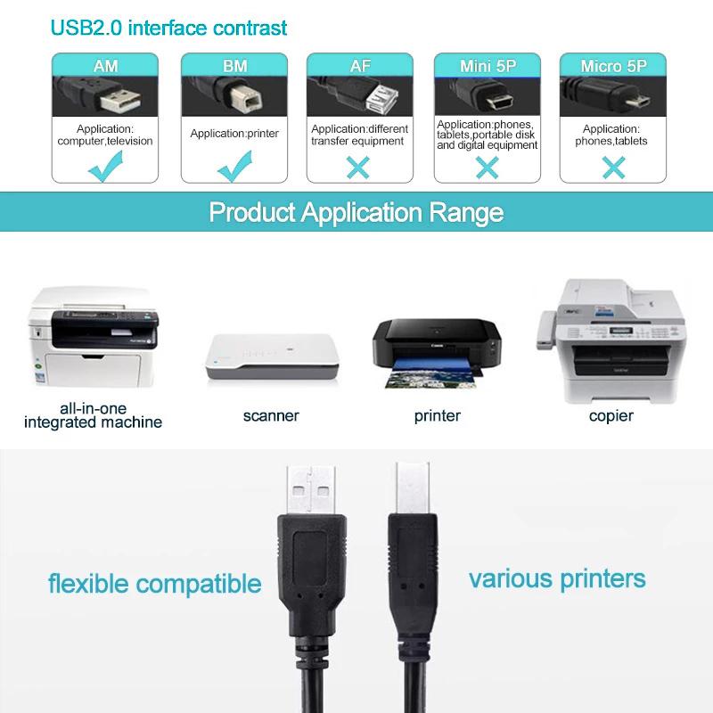 Product Introduction of USB Printer Line USB To Type B Printer Cable 2.0 Printer Cable Type A to Type B 20