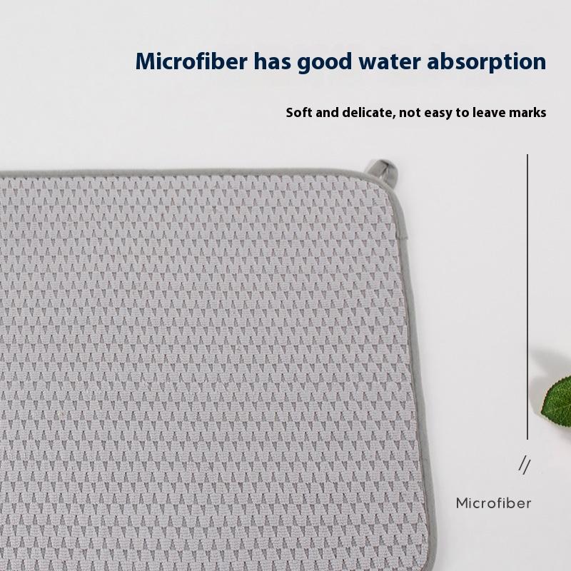 Kitchen Water Draining Pad Countertop Microfiber Thickened Absorbent Heat Proof Mat Household Sink Dish Drying Mat Coasters Tableware 2