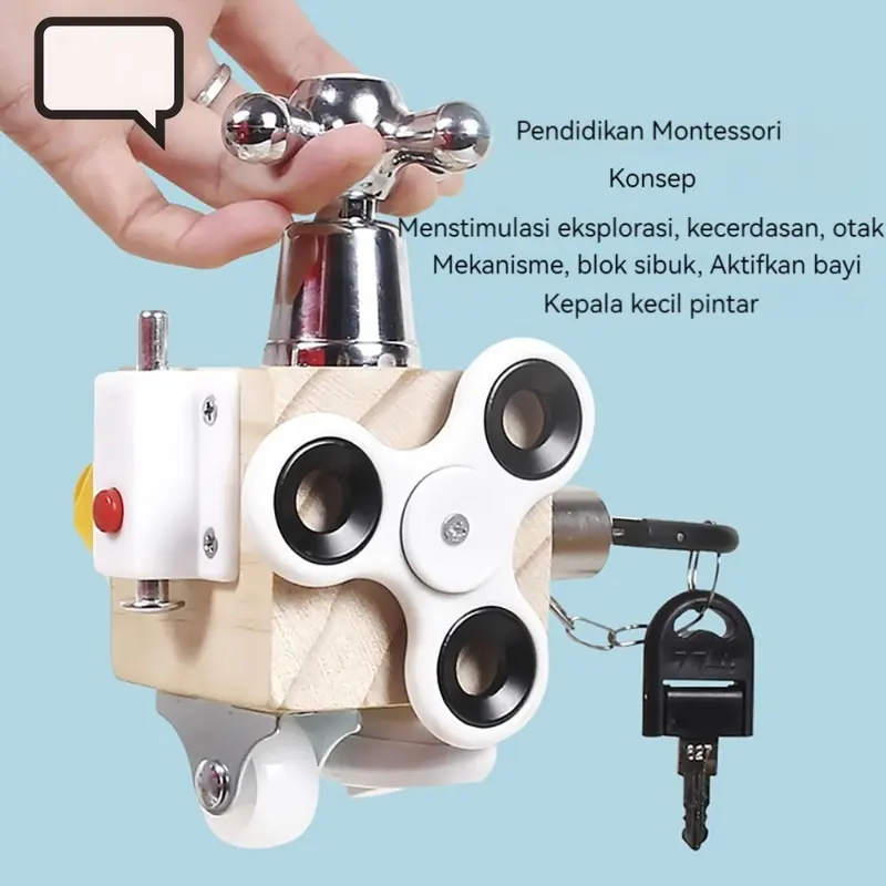 Mainan Edukasi Montessori 6-in-1 Busy Cube Permainan Sensorik untuk Bayi Ide Hadiah Unik 2
