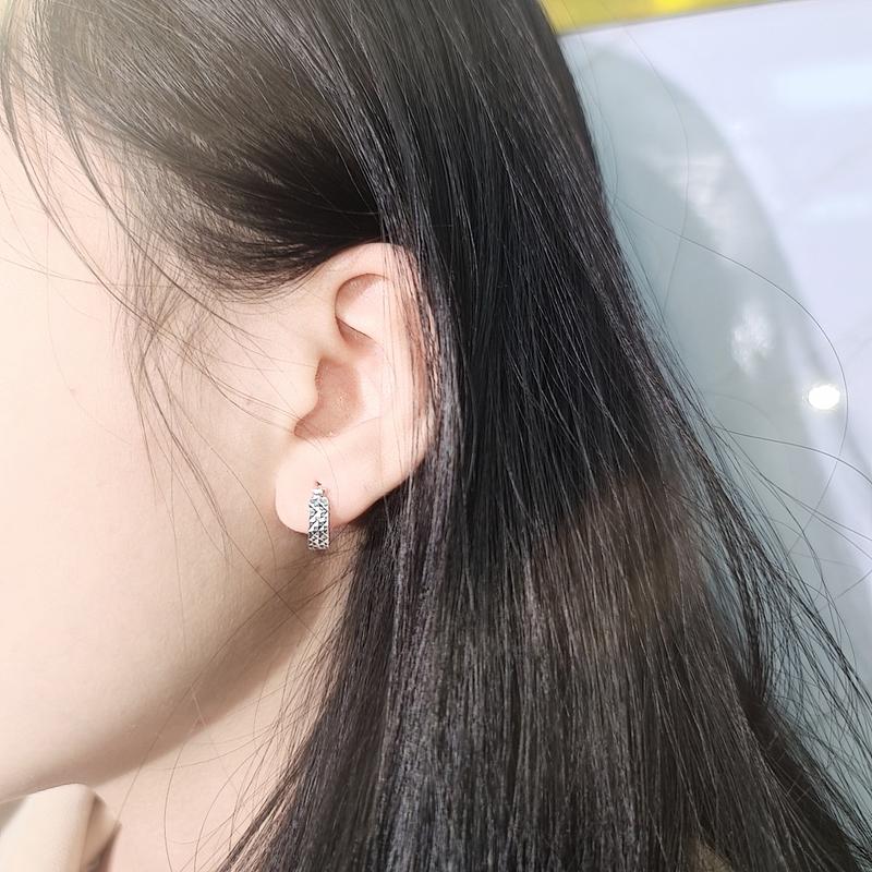 Bông tai Mo phay tinh xảo QMJ T292 bạc 925 cao cấp(MÀU BẠC TRẮNG SANG - không xi kim) 6