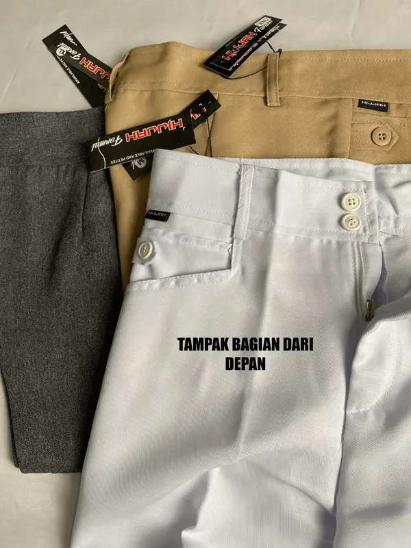 CELANA KANTOR FORMAL KERJA WANITA SLIMFIT BAHAN DASAR KAIN Kantong Hitam Navy Abu Skinny Variasi Panjang Nyaman Semi 3