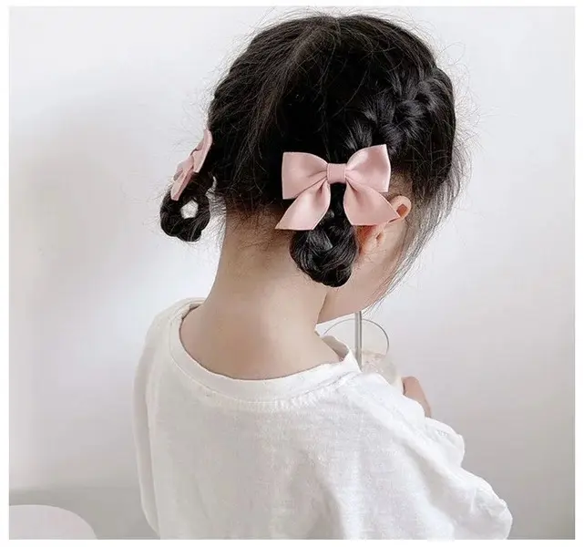 Set 2 chiếc kẹp tóc công chúa cho bé gái Hàn Quốc, phụ kiện kẹp tóc hình nơ dễ thương cho trẻ em 5
