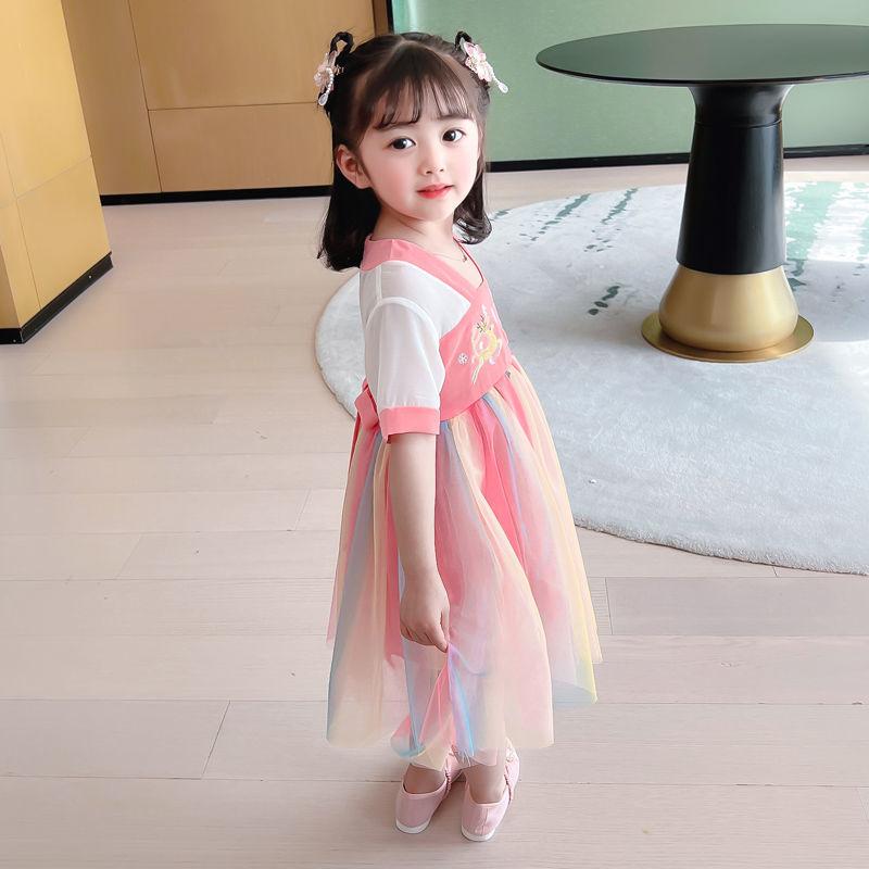 Product Introduction of Hanfu Girl's Thin Dress Tang Suit Summer Chinese Style Baby Children's Clothing 12
