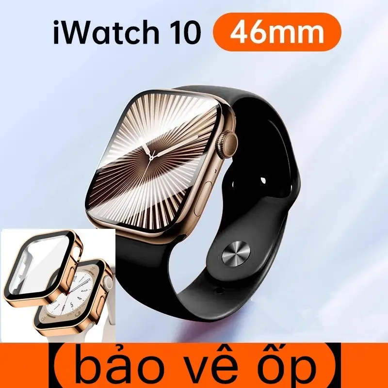 Ốp Bảo Vệ Kèm Kính Cường Lực Chống Thấm Nước Màn Hình Đồng Hồ Thông Minh cho Apple Watch Series 10 9 8 7 42/mm 46mm 44/45mm