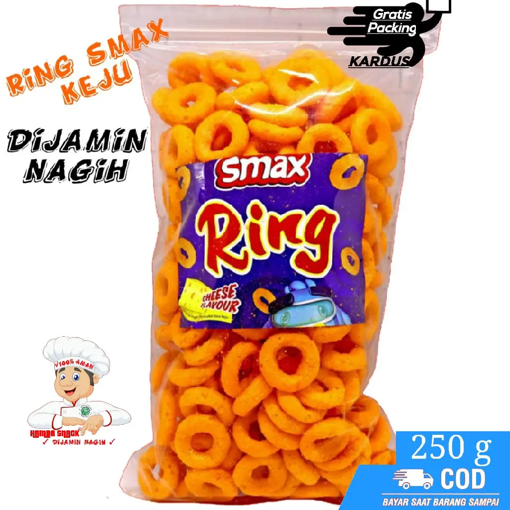 RING SMAX KEJU 250g / Ring smax XTRA PEDAS / camilan termurah makanan ringan jajanan murah cemilan sehat snack kiloan