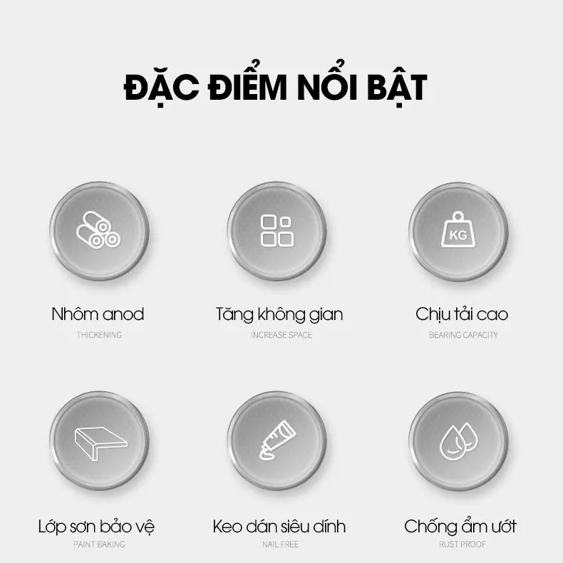 Giá để dép giá treo giày dép lên tường tiết kiệm không gian phòng tắm SQ-5266 Nhôm Anod không rỉ 2