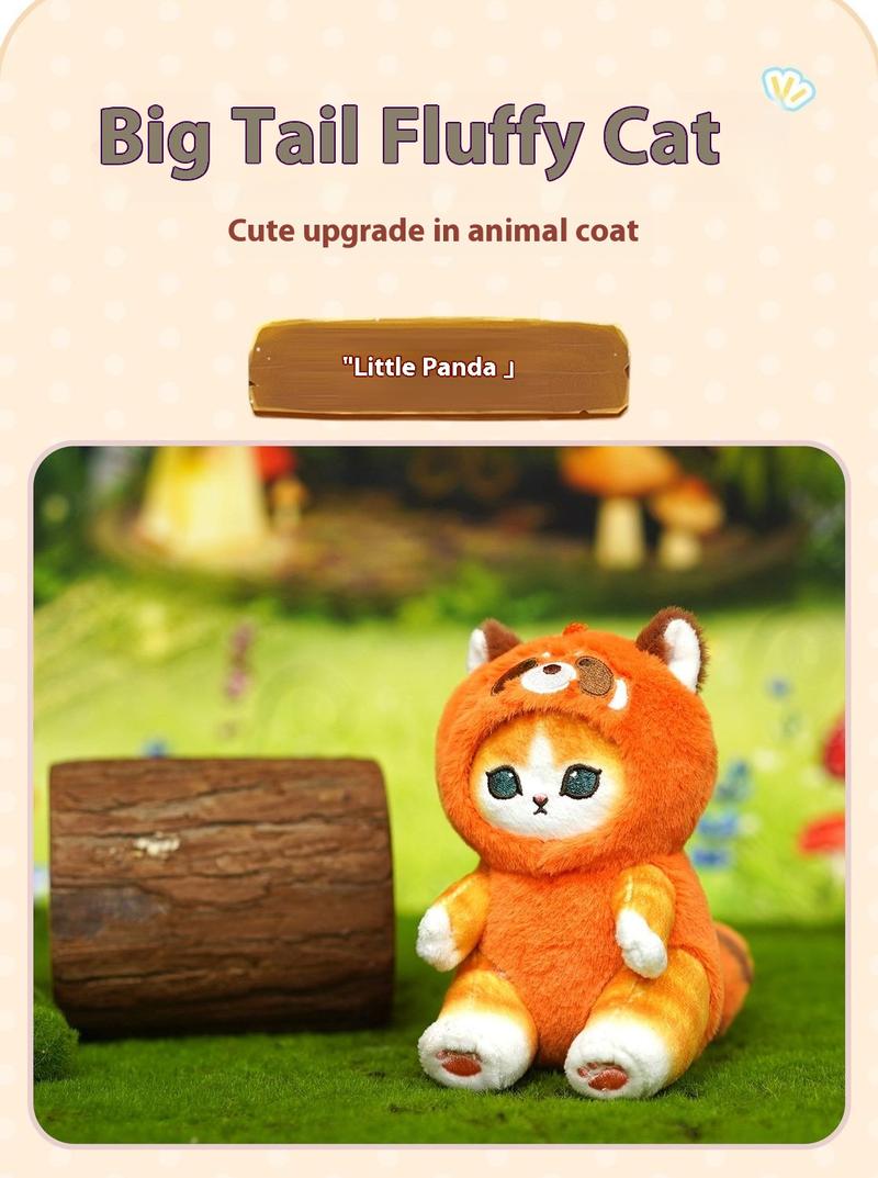 Product Introduction of mofusand plush Genuine Mofusand Long Tail Animal Series Plush Pendant Doll Cat Fu Shandi Shark Cat Doll mofusand  plush 2