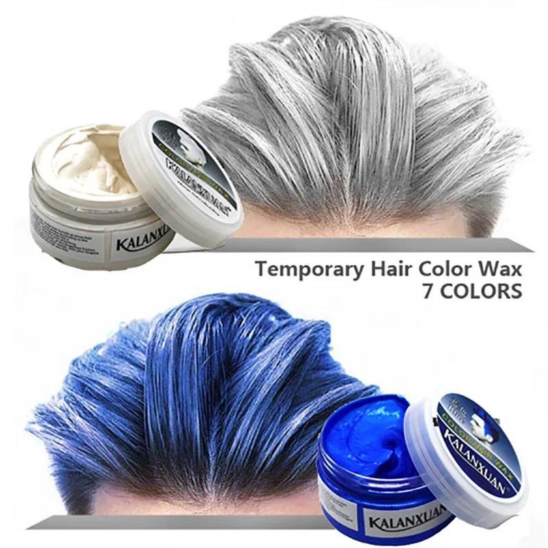9 Color Hair Colors Wax Dye Temporary Molding Paste 8 Color Blue ...