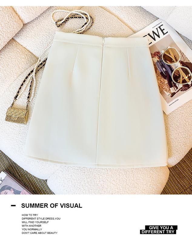 Product Introduction of AMMIN Korean style zipper high waist fashion pleated chiffon skirt Women 2024 Spring Fall retro solid color commuter A-line anti-slip hip wrap one-step dress 21