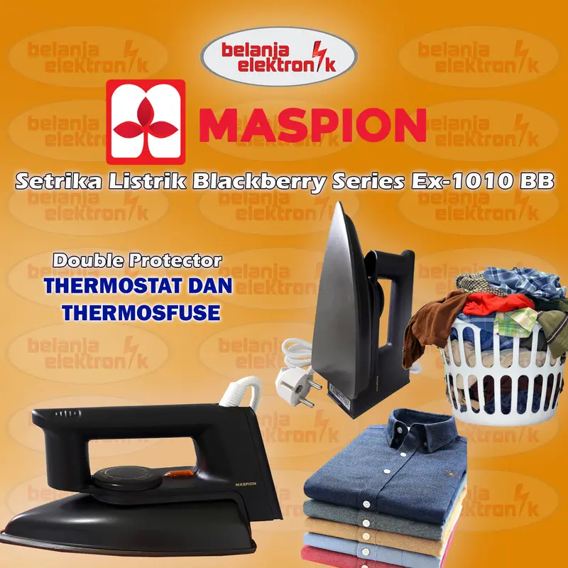 SETRIKA LISTRIK MASPION EX-1010 BB BLACKBERRY SERIES 2